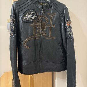 PRICE DROP: Top quality fitted leather ED HARDY/CHRISTIAN AUDIGIER for AVIREX, L